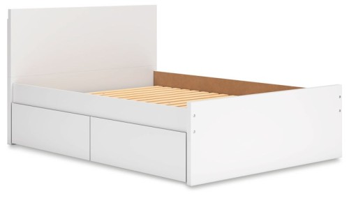 Onita - White - Queen Panel Platform Bed With 2 Side Storage
