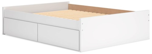 Onita - White - Full Platform Bed With 1 Side Storage