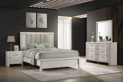 Carlton - Queen 5 Piece Bedroom Set - White Mist