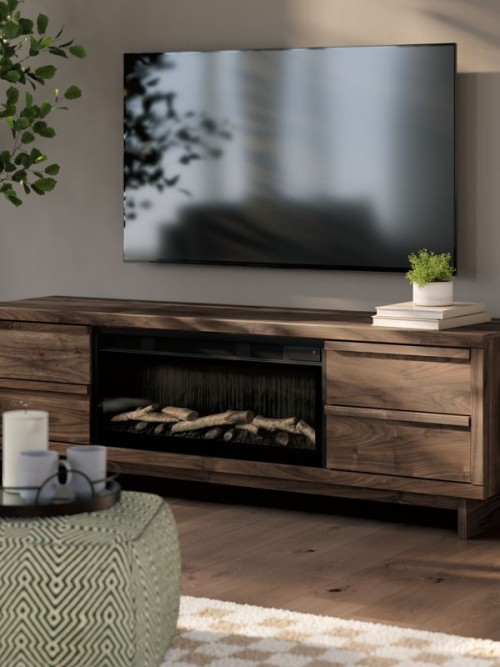 Zadilyn - Brown - XL TV Stand With Fireplace Option