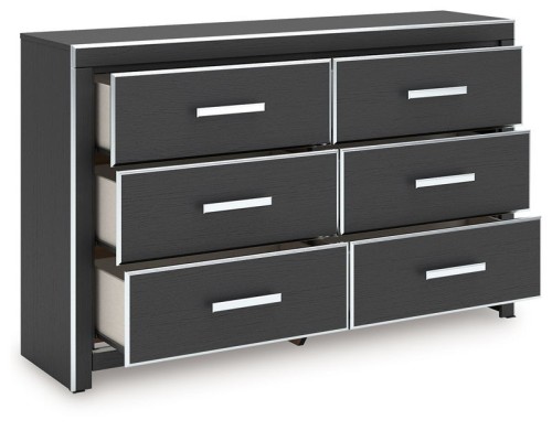 Zuraleus - Black - Six Drawer Dresser