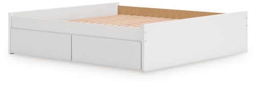 Onita - White - King Platform Bed With 2 Side Storage