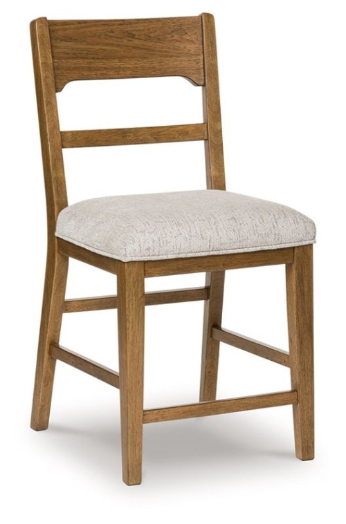 Cabalynn - Oatmeal / Light Brown - Upholstered Barstool (Set of 2)