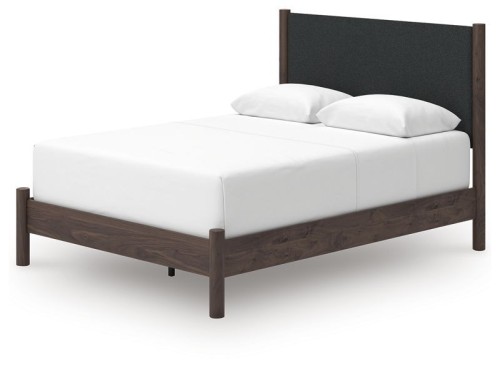 Pamytta - Brown - King Upholstered Panel Bed
