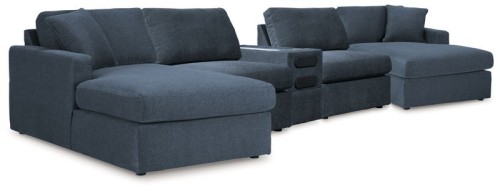 Modmax - Ink - 6-Piece Sectional With Audio System, Raf Corner Chaise And LAF Corner Chair