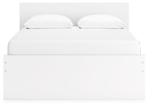 Onita - White - Queen Panel Platform Bed With 1 Side Storage