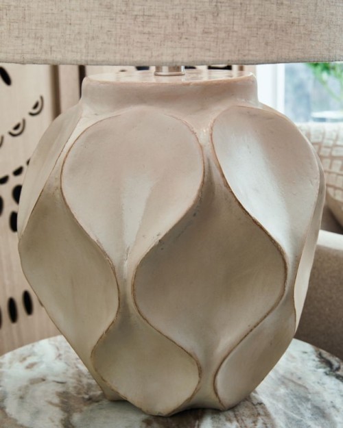 Edselham - Distressed Cream - Paper Table Lamp