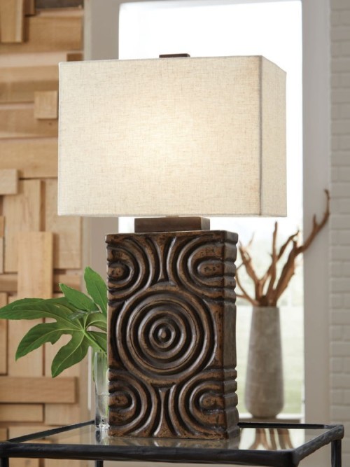 Heathbury - Antique Brown - Paper Table Lamp