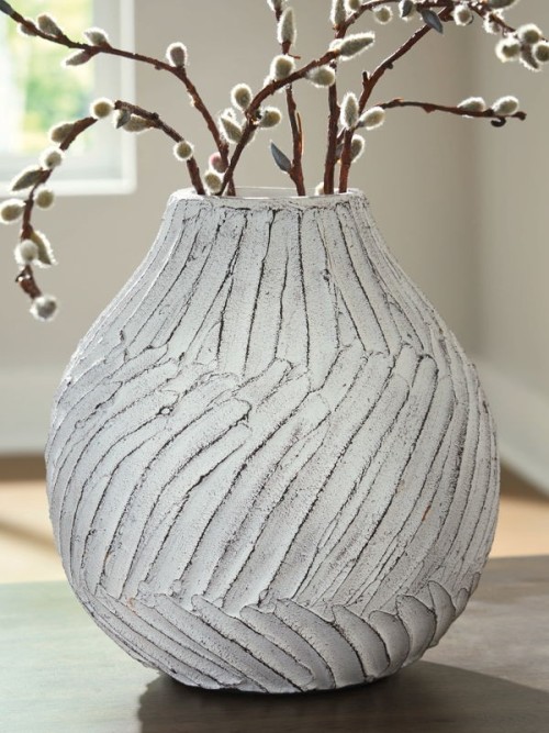 Shelvie - Distressed White - Vase - 12"