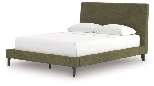 Chirason - Sage Green - Queen Upholstered Bed With Roll Slats