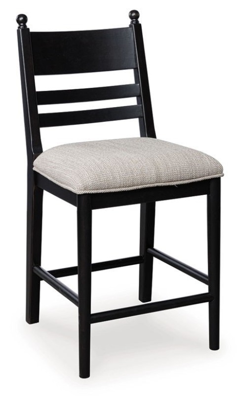 Greddinton - Black - Upholstered Barstool (Set of 2)