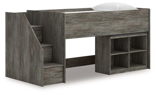 Frandern - Gray - Twin Loft Bed With Drawer Storage