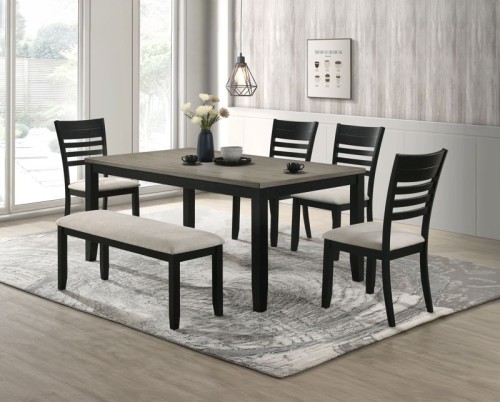 Folio - 5 Piece Dining Room Set - Light Brown / Black