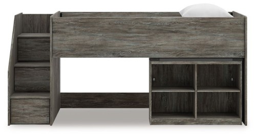Frandern - Gray - Twin Loft Bed With Drawer Storage