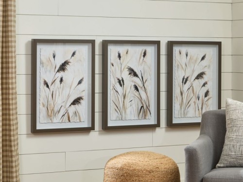 Honslow - Brown / Black / White - Wall Art Set (Set of 3)