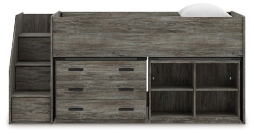 Frandern - Gray - Twin Loft Bed With Drawer Storage