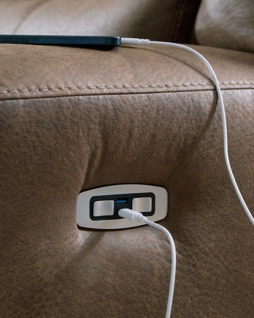 Beckley Place - Earth - Power Recliner With Adjustable Headrest