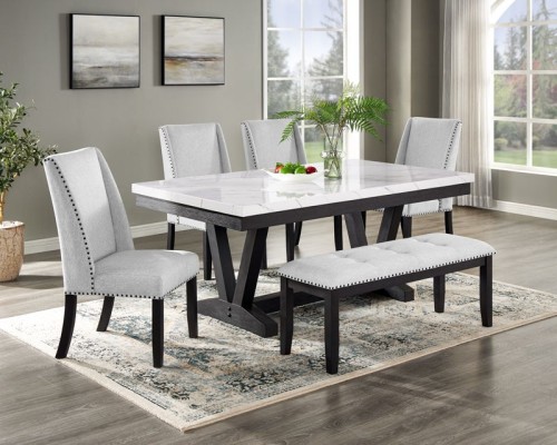 Vance - 5 Piece Dining Room Set - Charcoal / Gray