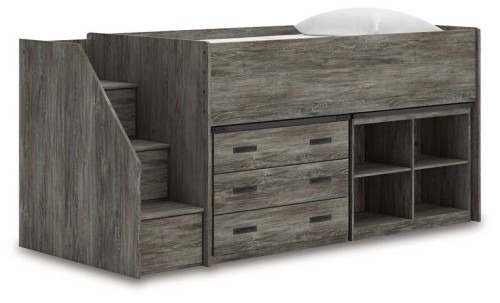 Frandern - Gray - Twin Loft Bed With Drawer Storage