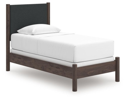 Pamytta - Brown - King Upholstered Panel Bed