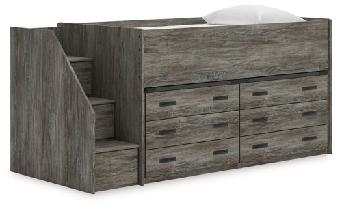 Frandern - Gray - Twin Loft Bed With Drawer Storage