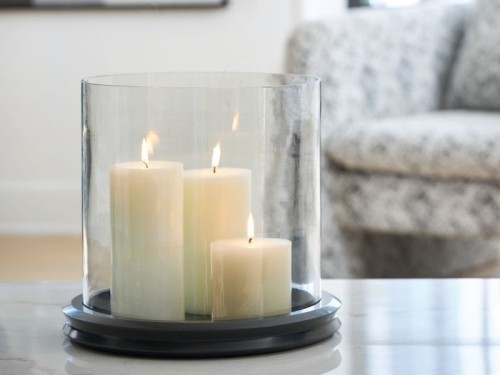 Saskia - Clear / Black - Candle Holder