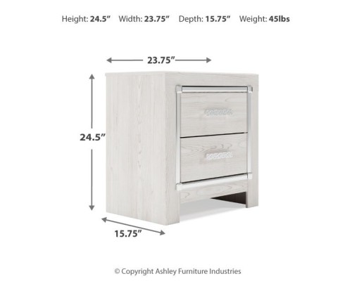 Altyra - White - Two Drawer Night Stand