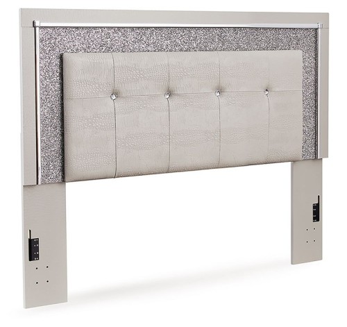 Zyniden - Silver - Full Upholstered Panel Headboard