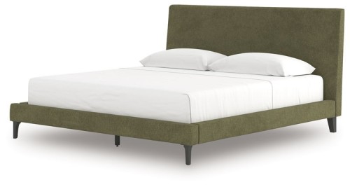Chirason - Sage Green - King Upholstered Bed With Roll Slats
