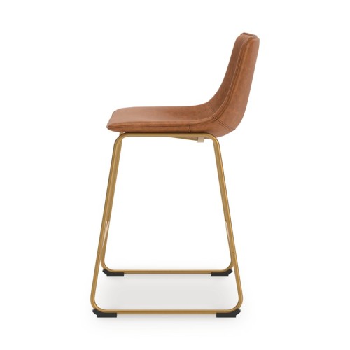 Ciabori - Brown / Gold - Upholstered Barstool (Set of 2)