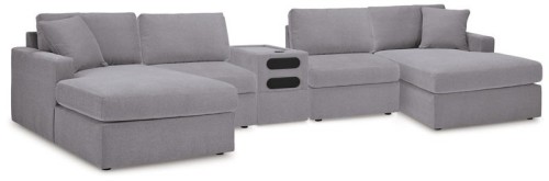 Modmax - Granite - 7-Piece Sectional With Laf And Raf Corner Chaises And With Storage Console