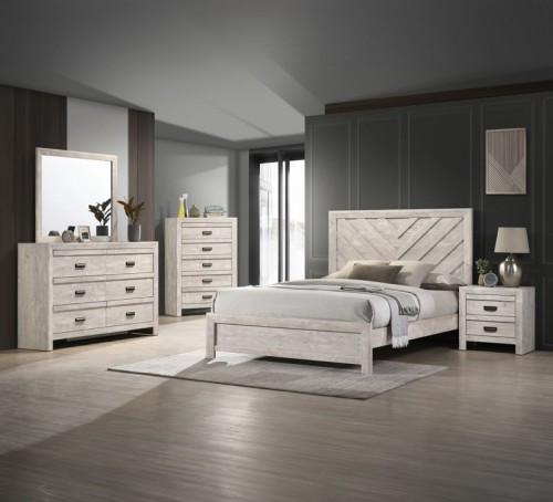 Valor - Full 4 Piece Bedroom Set - Antique White