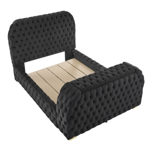 Natalia - King Upholstered Bed With Decking Board Set - Gray