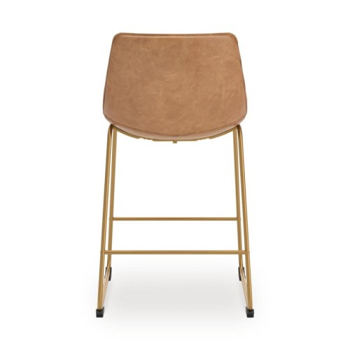 Ciabori - Brown / Gold - Upholstered Barstool (Set of 2)