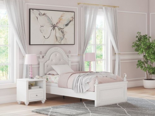 Kozlani - Full Upholstered Panel Bed - White