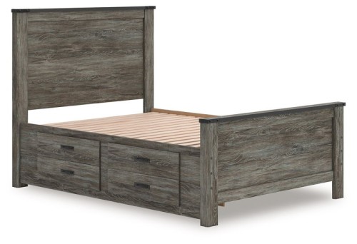 Frandern - Black / Gray - Queen Panel Bed