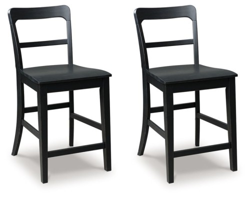 Greddinton - Black - Barstool (Set of 2)