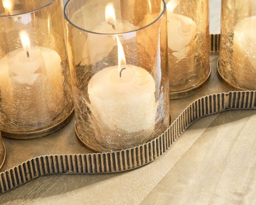 Evereton - Antique Gold Finish - Candle Holder