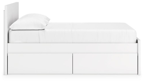 Onita - White - Queen Panel Platform Bed With 2 Side Storage