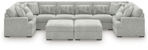 Cuddle Plush - Arctic - 6-Piece Sectional With Armless Chaise And RAF Corner Chair