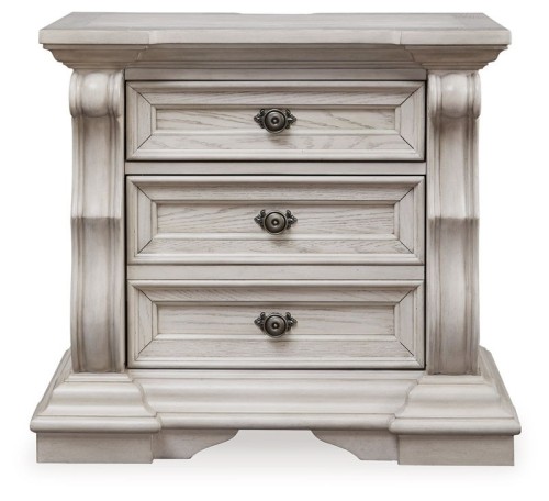 Bruchandi - Antique White - Three Drawer Night Stand