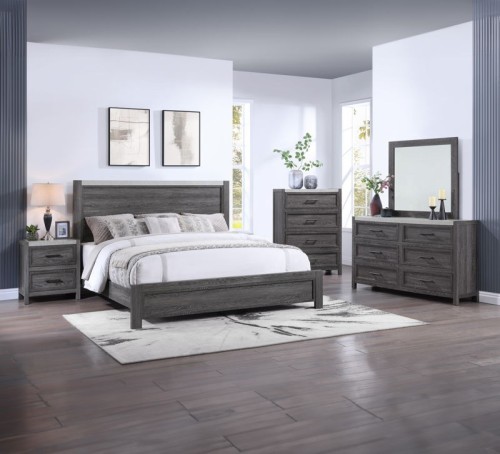 Madsen - Queen 4 Piece Bedroom Set - Gray