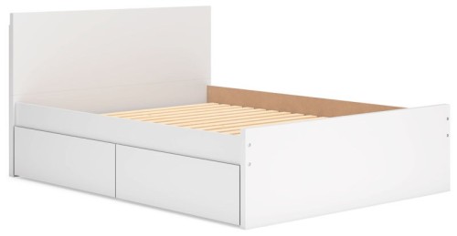 Onita - White - Queen Panel Platform Bed With 1 Side Storage