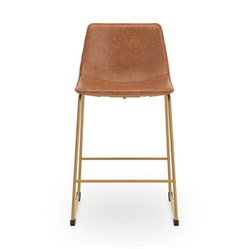 Ciabori - Toast / Gold - Upholstered Barstool (Set of 2)