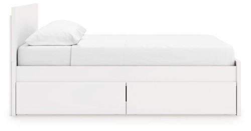 Onita - White - King Panel Platform Bed With Storage