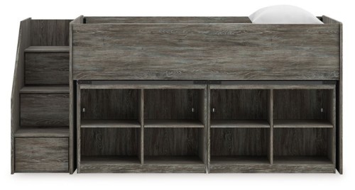 Frandern - Gray - Twin Loft Bed With Drawer Storage