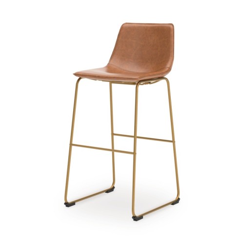 Ciabori - Toast / Gold - Tall Upholstered Barstool (Set of 2)