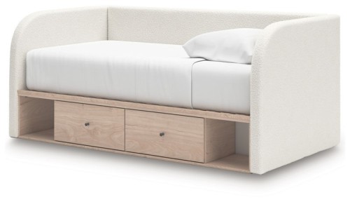 Arloster - Tan / White - Twin Upholstered Day Bed