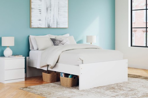 Onita - White - Queen Platform Bed With 2 Side Storage