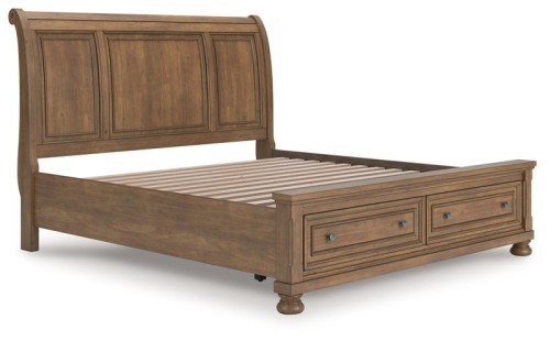 Feddinger - Medium Brown - California King Storage Sleigh Bed